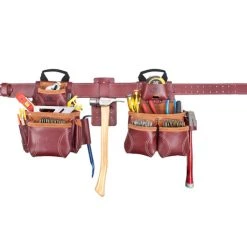 Kunys Leather Kuny's 21453+21522 - 18 Pocket Top Of The Line Pro Framer's Heavy Duty Leather Combo System With Suspenders