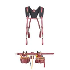 Kunys Leather Kuny's 21453+21522 - 18 Pocket Top Of The Line Pro Framer's Heavy Duty Leather Combo System With Suspenders -Pearl Abrasive Sales 21453 and 21522 97908.1590367370.520.520