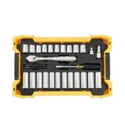 DEWALT DWMT45403 - 85 Pc. 3/8 In. And 1/2 In. Mechanic Tool Set With ToughSystem 2.0 Tray And Lid